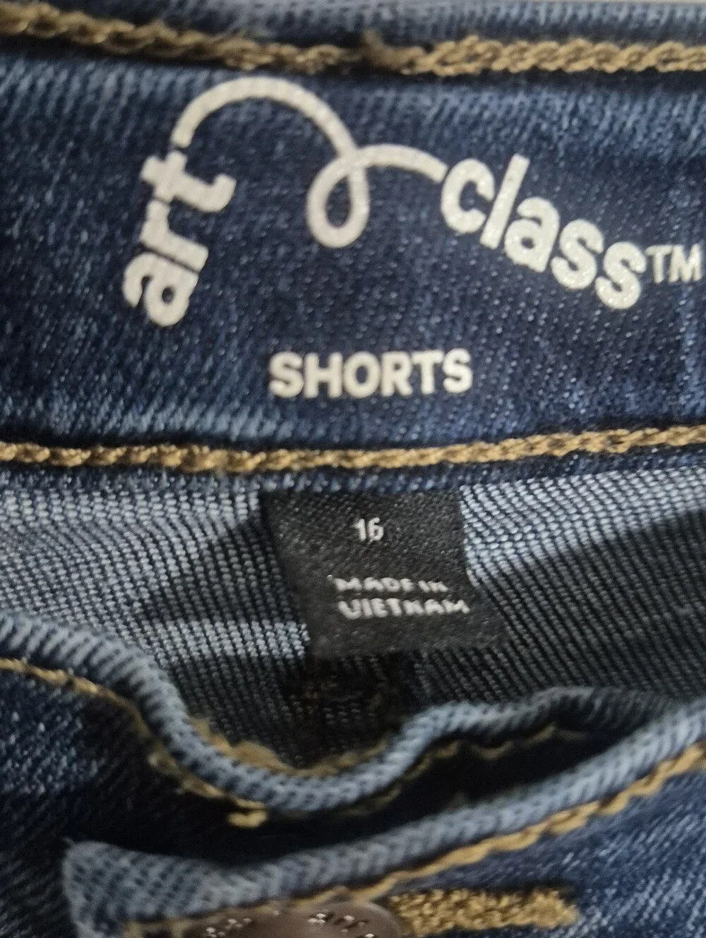 Art Class Distressed Girls Size 16 Denim Shorts - Blue